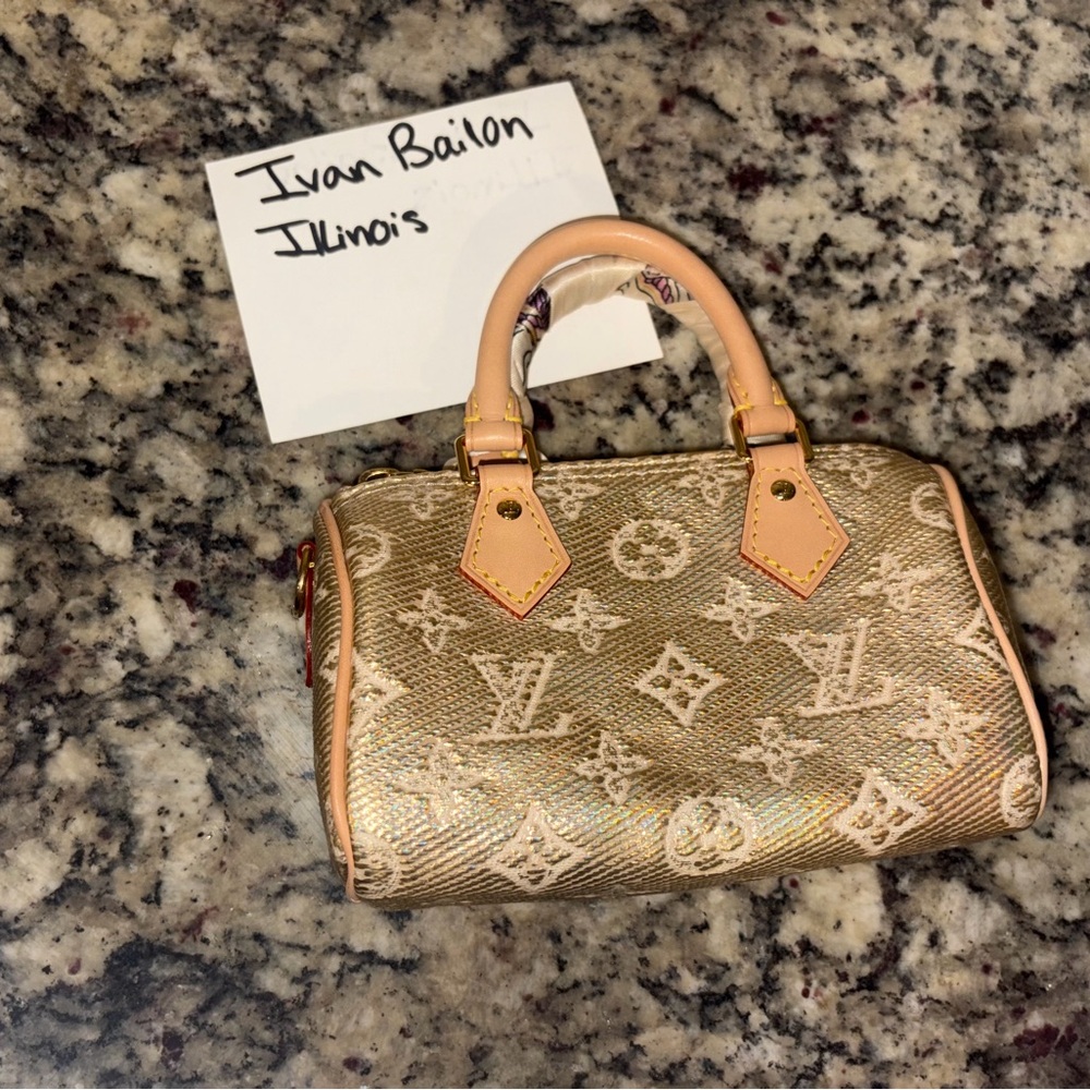 Louis Vuitton Gold and Cream Mini Bag